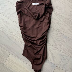 Gaze Ruched Brown Women's Bodysuit